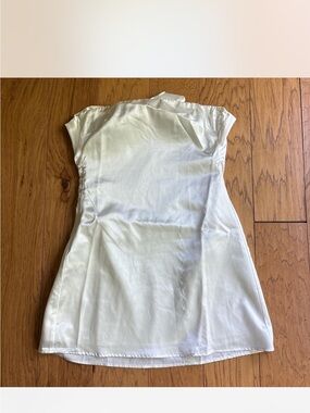 White Satin strapless Mini Dress